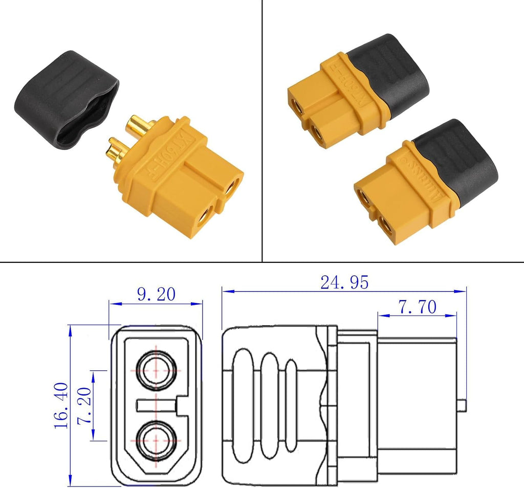 ELFCULB 12AWG 100FT XT60 Solar Cable 2 6 10 25 35 50 75 100FT XT60 Extension Cable Solar Panel Connector to XT60 Connector for Portable Power Station