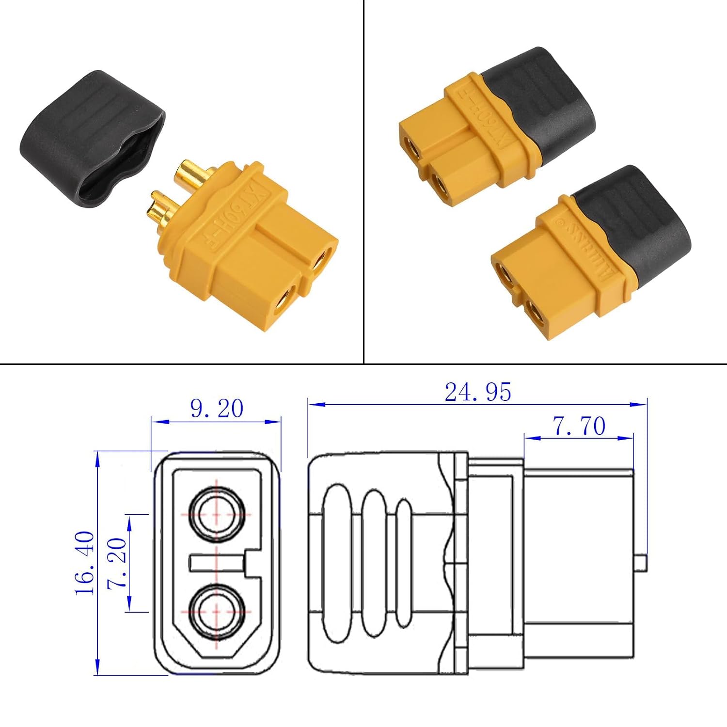 ELFCULB 10AWG 75FT XT60 Solar Cable 2 10 25 35 50 75 100FT XT60 Extension Cable Solar Panel Connector to XT60 Connector for Portable Power Station (75FT)