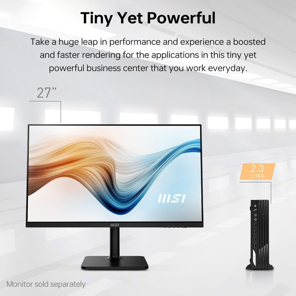 msi PRO DP21 Mini Desktop Computer | 13th Gen Intel 4-Core Processor | 8GB RAM | 512GB SSD | 2-Monitor Support 4K | HDMI | RJ-45 | Wi-Fi | Wired Keyboard & Mouse | Windows 11 Pro | Black