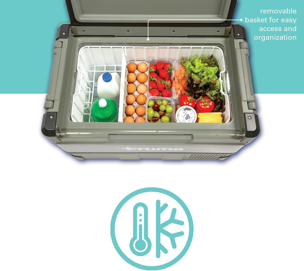 Truma C60 Portable Refrigerator/Freezer (16 Gal/64 QT): Single Zone, 12/24V DC & 110V AC Power | Multi-Use for Car, Truck, RV, Events, Travel | Digital Display, App Control | Temp Range: -8°F to 50°F
