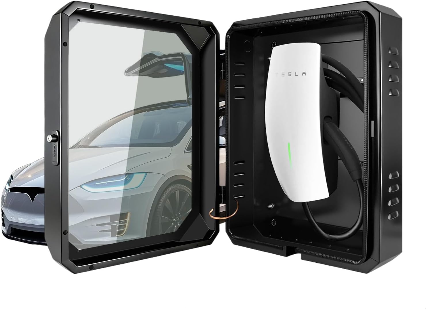 Outdoor Charger Station Cover Box fit for Tesla gen 3th Wall Connector & Most EV Charger, Waterproof （with Upgraded Sealing Gasket） Dustproof (for Outdoor ONLY) Wall Mount Charger Enclosure