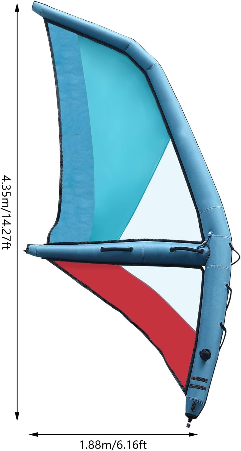 Professional Inflatable Sail, Oxford Cloth Windsurf Sail 45.21ft² Sail Area, 360° Base Rotation with Inflatable Pump for Paddle Board