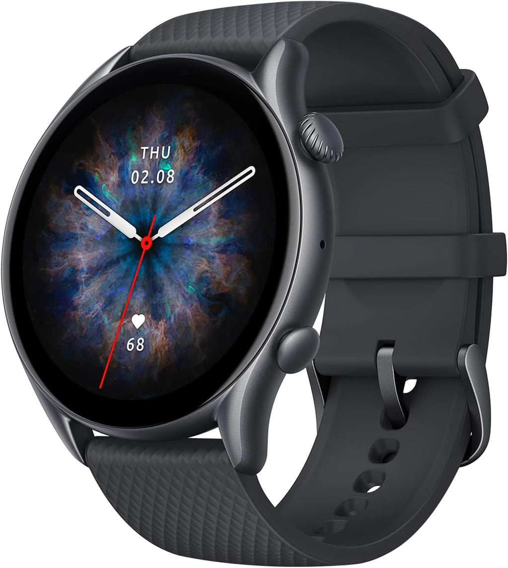 Amazfit GTR 3 Pro Smart Watch for Android iPhone with Bluetooth Call Alexa GPS WiFi, Men's Fitness Tracker 150 Sports Modes, 1.45'AMOLED Display, Blood Oxygen Heart Rate Tracking, Waterproof, Black
