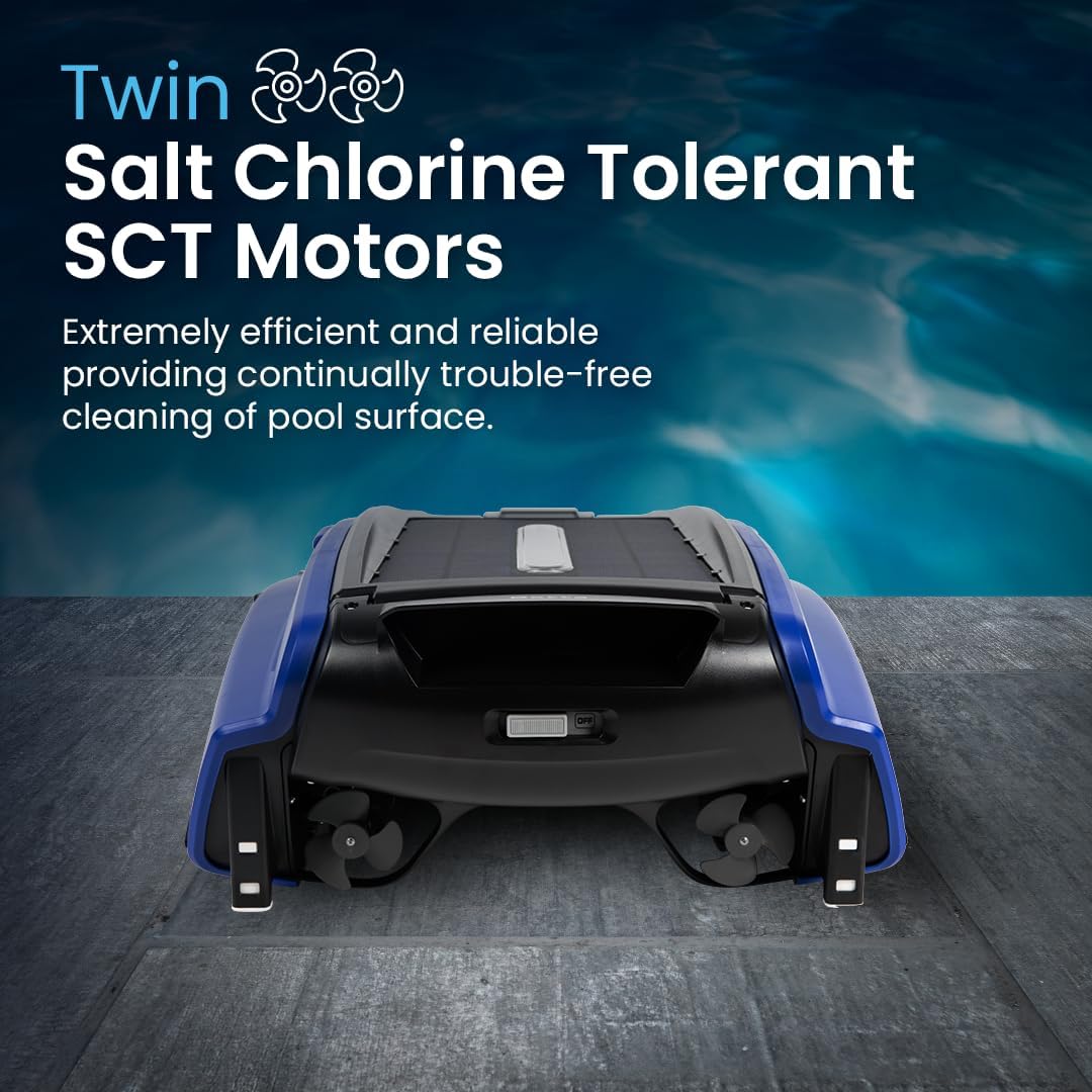 Betta SE Solar-Powered Robotic Automatic Pool Skimmer Cleaner with Carrying and Storage Bag, 24/7 Continuous Cleaning Power, Pool Skimmer Anti-Stuck Foam Noodle, and Twin SCT Motors (Blue)