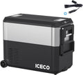 ICECO JP50 Pro 12 Volt Refrigerator, Portable Fridge with Wheels, 12V Car Fridge Freezer Powered by SECOP, Electric Cooler with AC/DC, 40.7 Quart, -4℉～68℉, With Cigarette Extension Cable