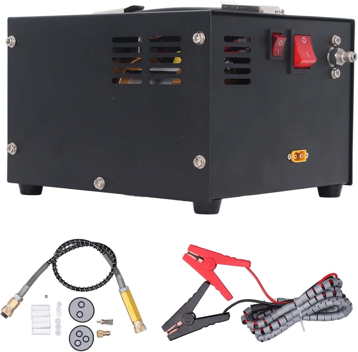 Portable Electric Air Compressor Pump Powerful 4500Psi 30Mpa Digital Display Auto Stop 110V 12V Compatibility with Diving Outdoor Paintball