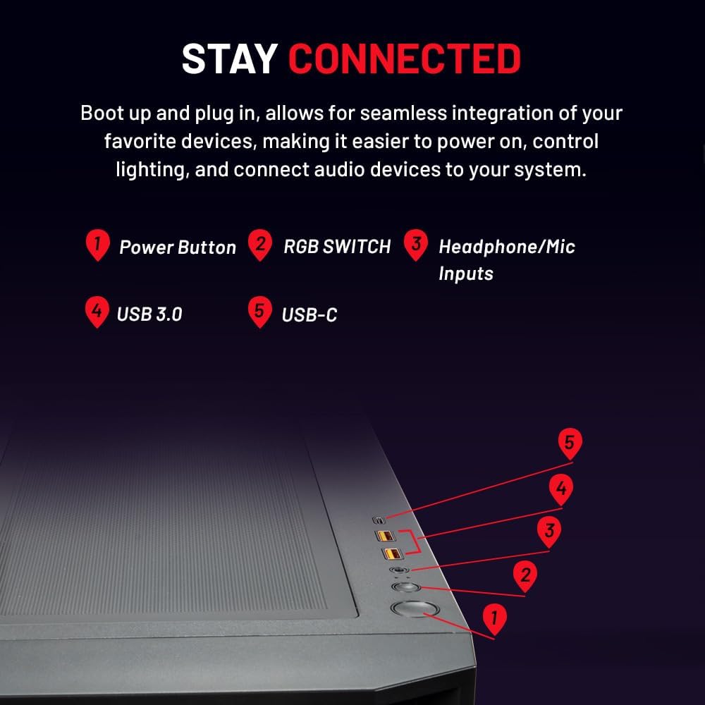 Skytech Gaming Rampage Desktop PC, Intel i7 14700F 2.1 GHz (5.3GHz), AMD RX 9060XT 8GB, 1TB NVMe SSD, 16GB DDR5 RAM 5200, 850W Gold ATX 3 PSU, 360mm ARGB AIO, Wi-Fi, Win 11