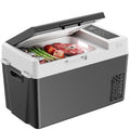 Silonn 12 Volt Refrigerator 12V Car Fridge 25QT Portable Freezer Compressor Cooler -4°F68°F Compressor Freezer, 12/24V DC 110~240 Volt AC, for Camping Travel Truck RV, Grey/Black