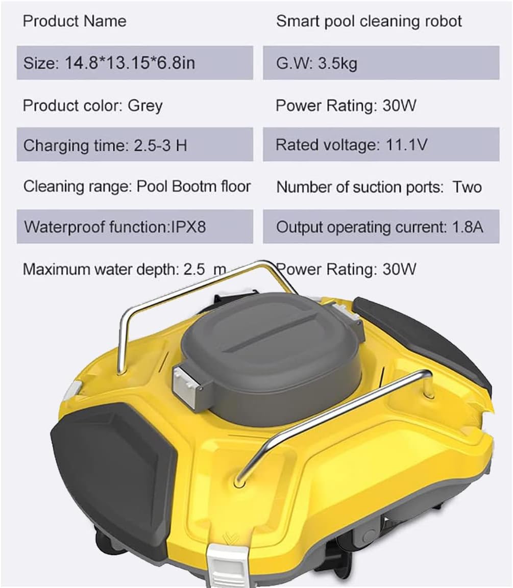 EAGLEG Cordless Pool Cleaning Robot, Automatic Pool Cleaner, Robotic Pool Cleaner with Massive Cartridge Filters, Ideal for Pools Up to 85 Sq.Ft