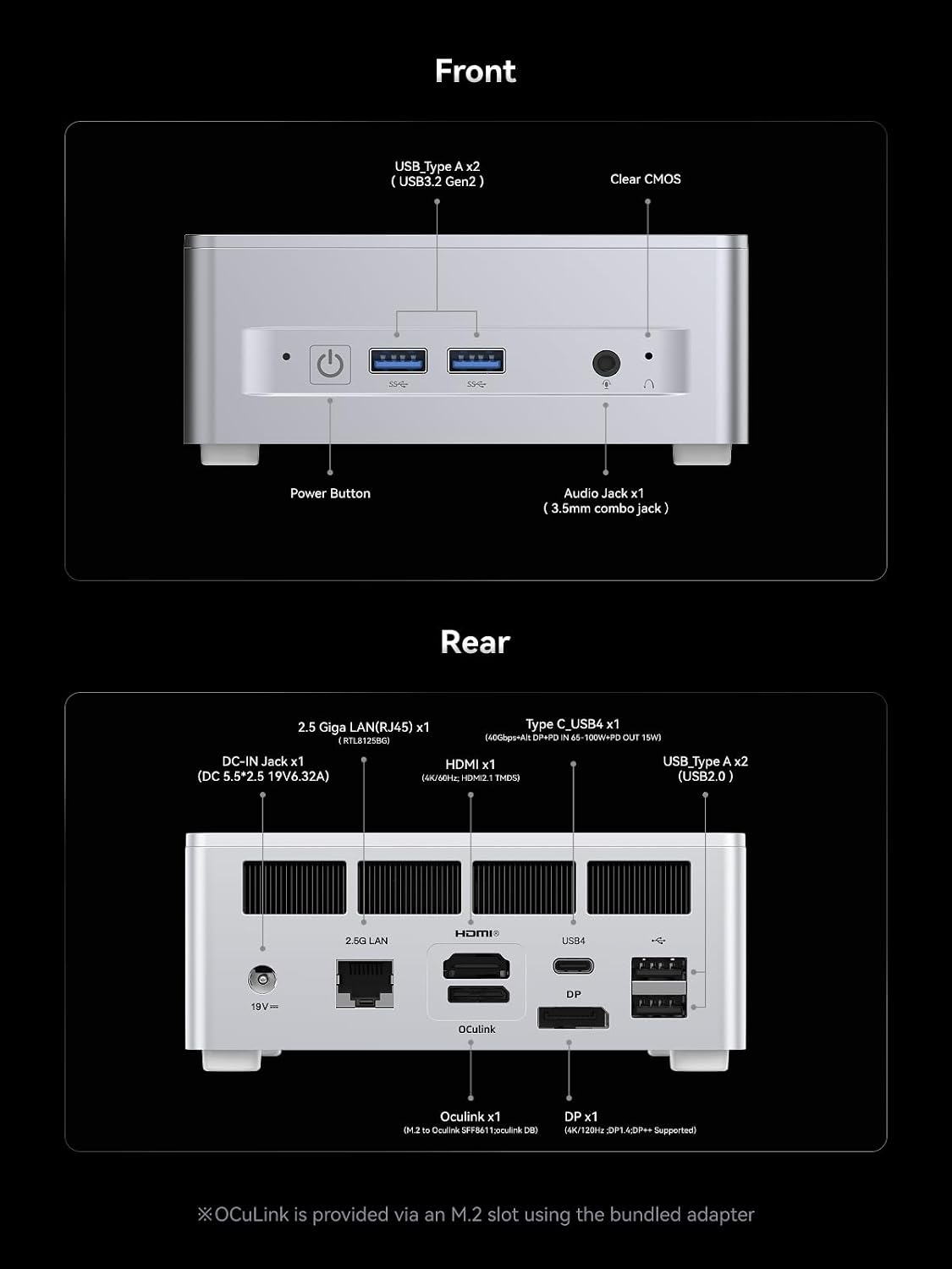MINISFORUM X1 Lite-255 Mini PC Barebone AMD Ryzen 7 255 (8C/16T, up to 4,9 GHz), Mini Computer AMD Radeon 780M Dual DDR5 RAM, M.2 SSD,HDMI/DP/USB4 4K Video Output, 5 x USB, 2.5G LAN, Wi-Fi 6e/BT5.2