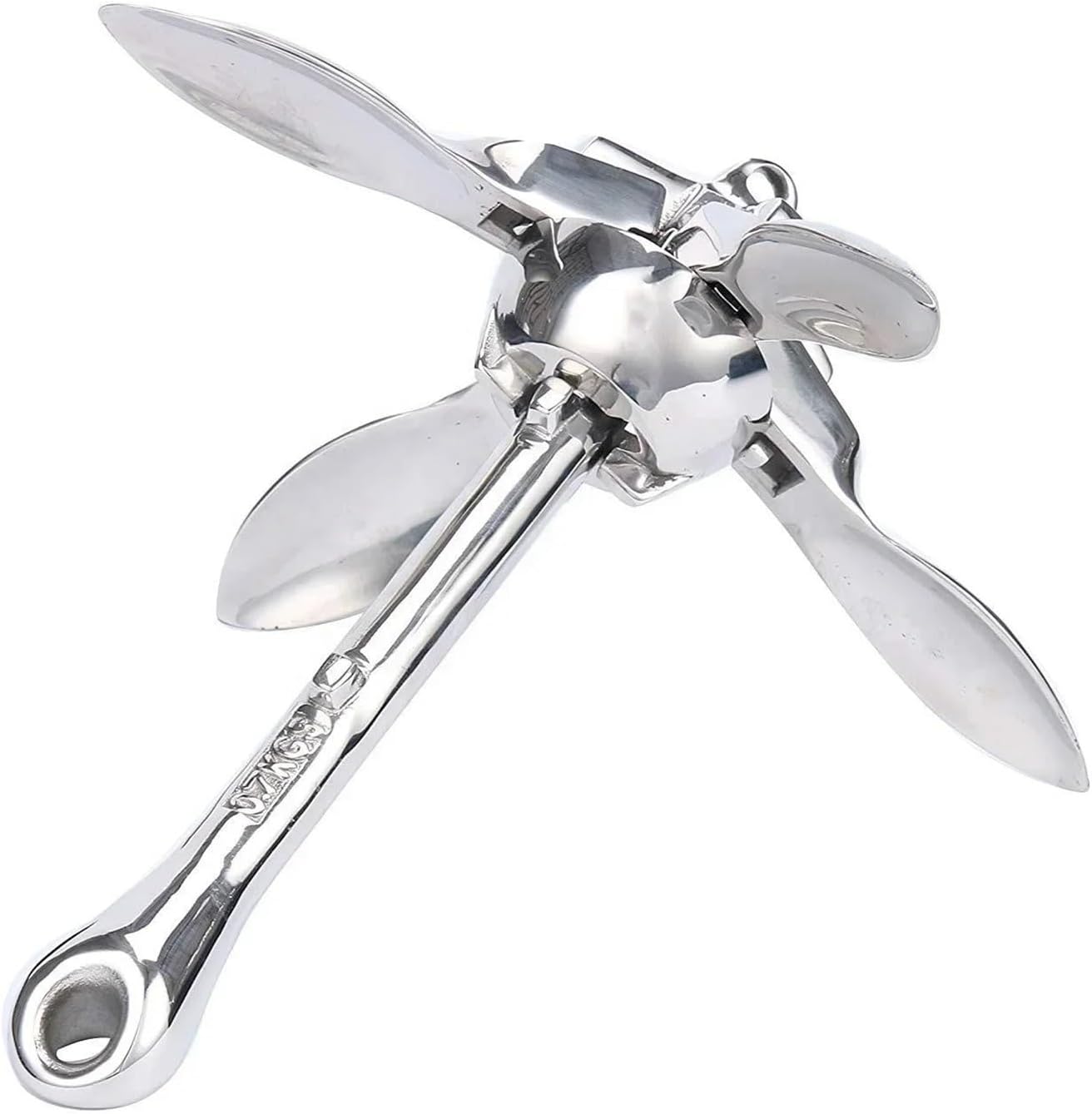 Folding Anchor, Modern Design Marine Hardware Folding Anchor High Polished 316 Stainless Steel Accessories Boat,for Small Boats Canoe Paddle Boards