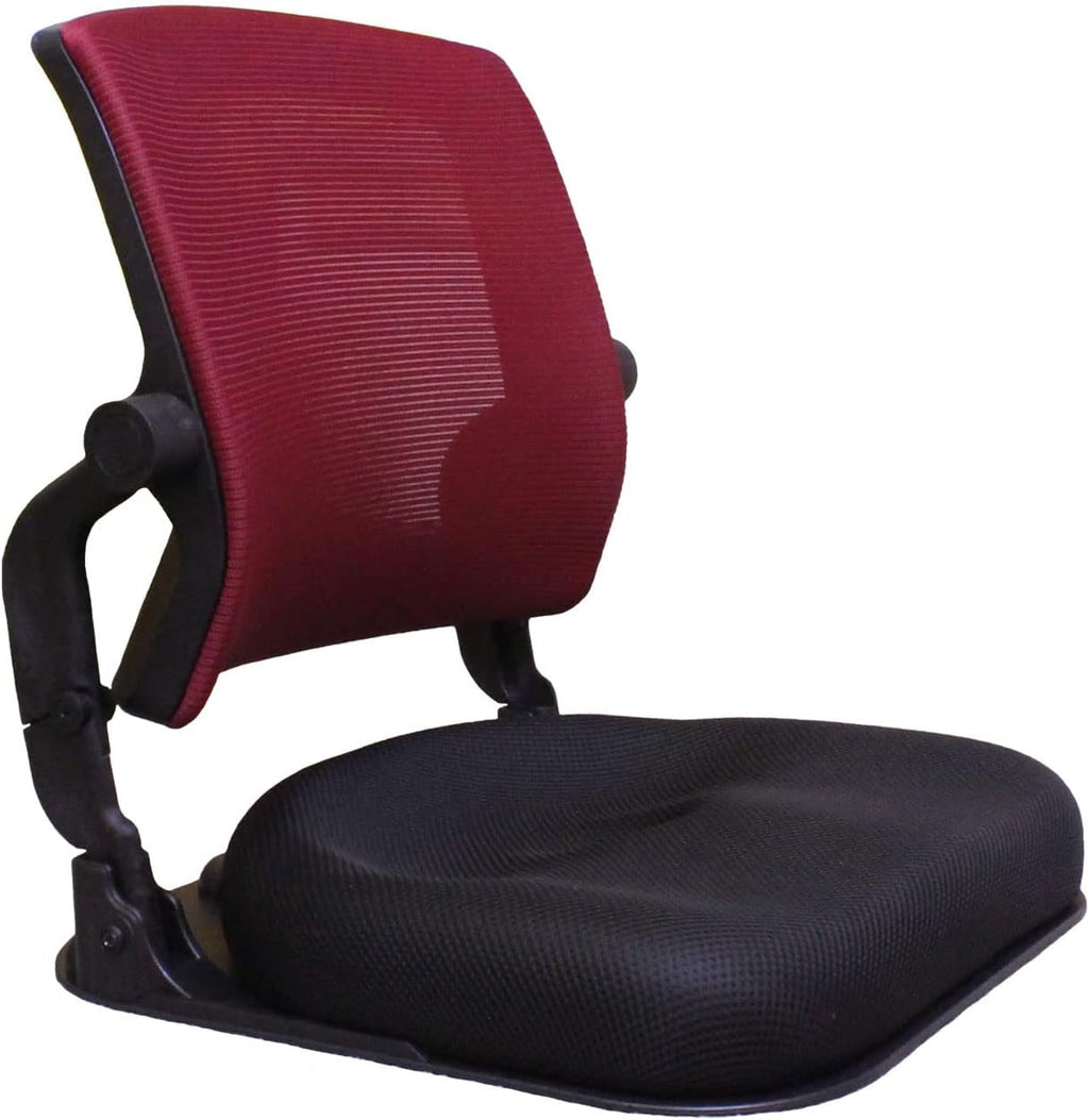 Patented Floor Chair with Back Support - Foldable Orthopedic Floor Chair for Adults/Children - Japanese Legless Seat for Meditation, TV, Pelvic Adjustment - Recliner with Back Support (Wine)