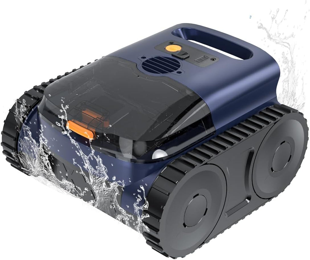 Cordless Pool Vacuum for Inground Pools, Cordless Robotic Cleaner up to 2150 Sq.ft, Wall and Waterline Cleaning Vacuum, Drains Cross, Self-Parking Lasts 180 Mins