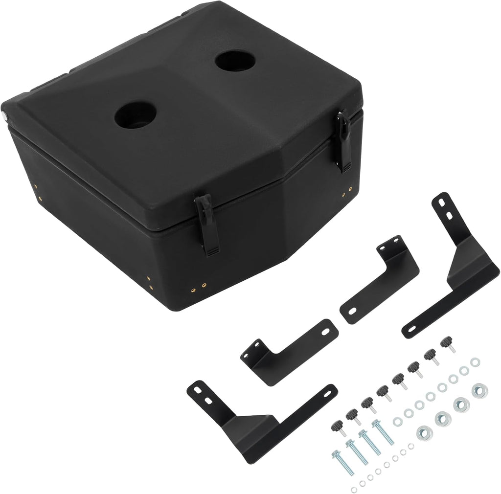 Insulated Cooler Trunk Storage Box Compatible with 2020+ Kawasaki Teryx KRX 1000 30 Liter Capacity Two Built-in Cup Holders Plastic+Steel