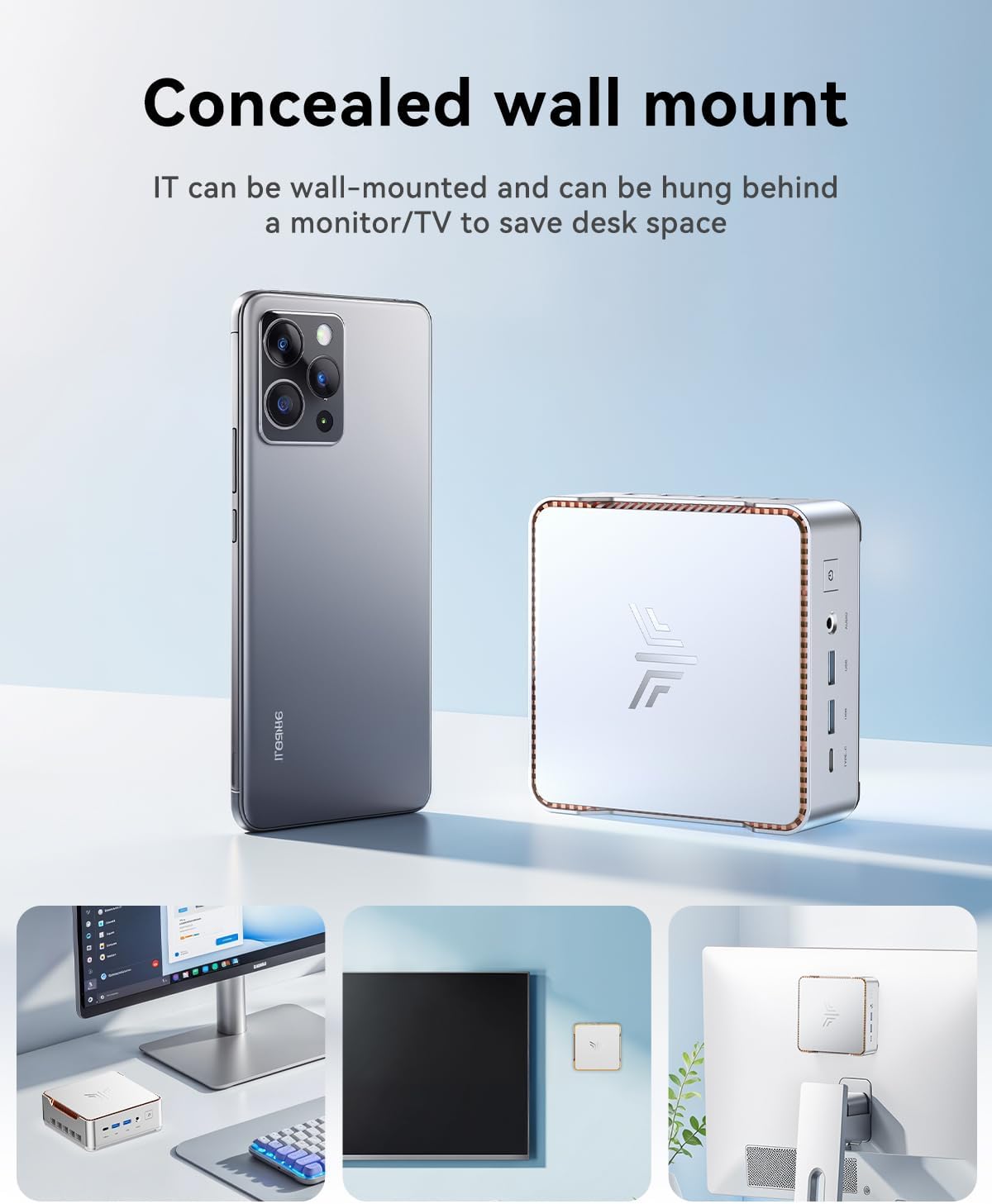 KAMRUI Hyper H2 Mini PC, Intel Core 14450HX (Beats i7-1195G7/12700H), 16GB RAM 512GB PCIe4.0 SSD, Triple 4K, HDMI, DP, USB-C, Ethernet, Mini Desktop Computer for Office, Business