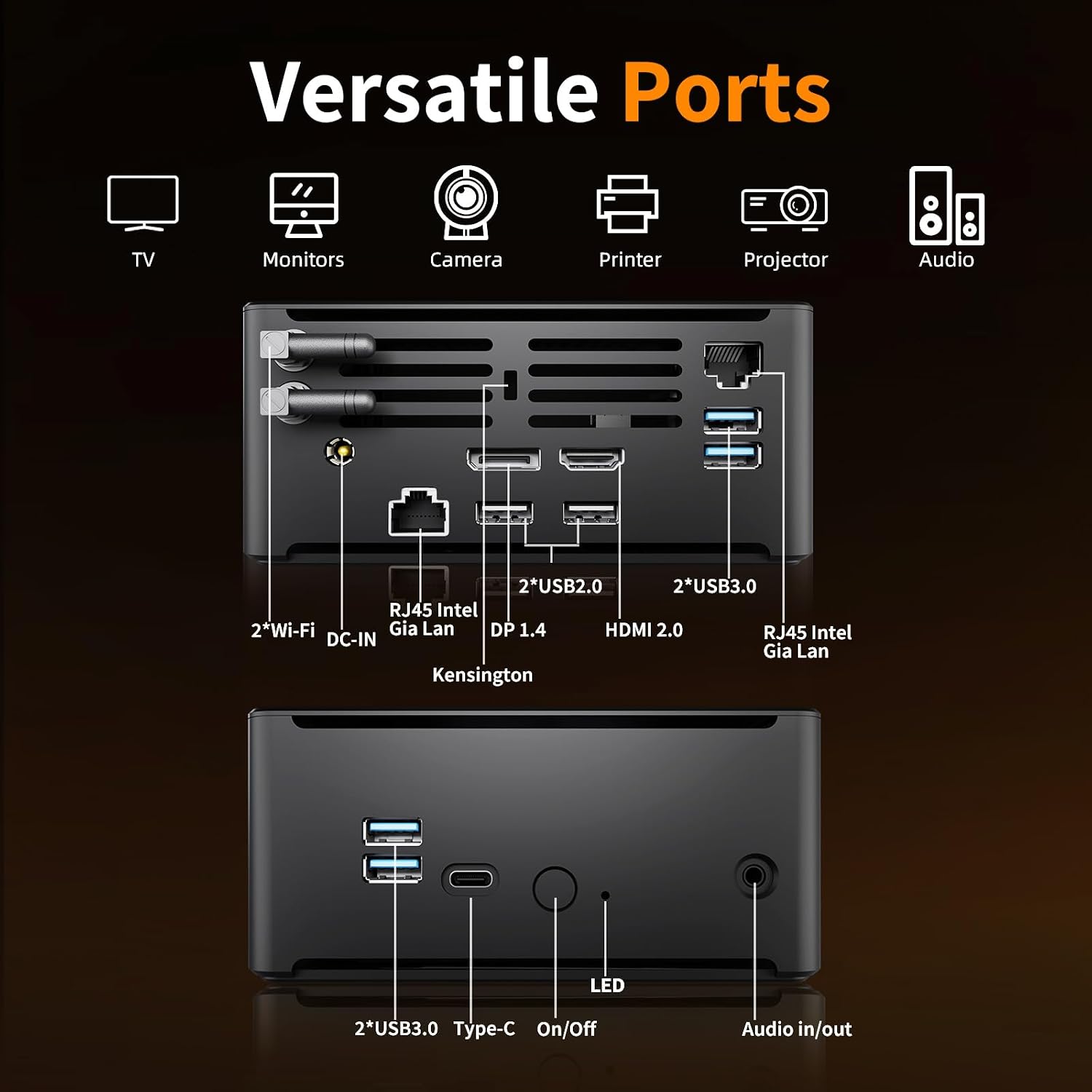 Mini PC Computer，Intel Xeon E-2176M (Up to 4.4GHz)，16GB DDR4 RAM, 512GB PCIe SSD, Mini Computer Supports 4K Dual Screen Display/WiFi6/BT5.2/Dual Gigabit LAN/VESA