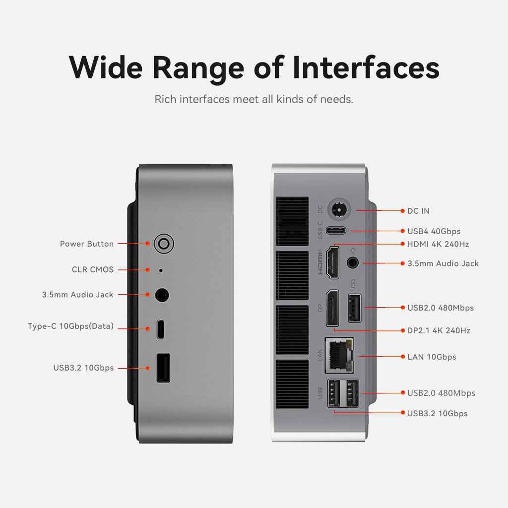 Beelink SER9 MAX Mini PC, AMD Ryzen R7 260 64GB RAM + 1TB NVMe M.2 SSD Mini Desktop Computer, 2.5G LAN/ WiFi6/ BT5.2, Mini Computer Support HDMI+DP+USB4 Triple Display, Win 11 pro System