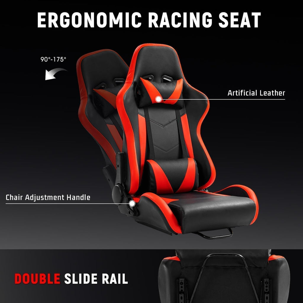Dardoo G923 Racing Simulator Cockpit with Monitor Mount Fit for Logitech G25 G27 G29 G920, for Thrustmaster T150 T300,Simulator Cockpit with red Seat,Without Wheel,Pedal,Shift and Monitor