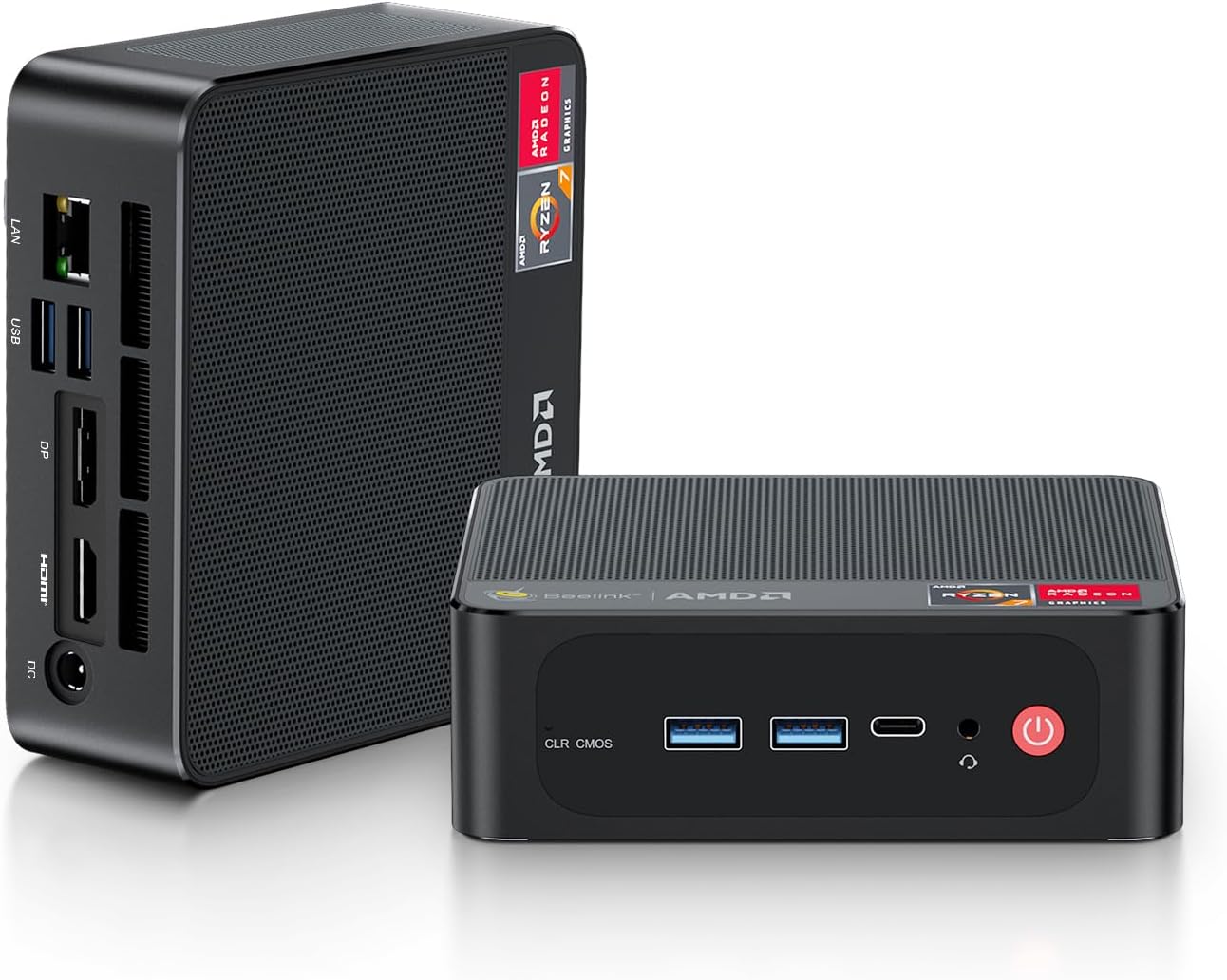 Beelink SER5 MAX Mini PC, AMD Ryzen 7 6800H(8C/16T, up to 4.7GHz), 32GB LPDDR5 500GB NVME SSD, SER5 Mini Computer Support 4K@144Hz, Triple Display, HDMI+DP, WiFi6, BT5.2, Type-C