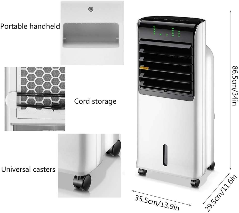 Air Cooler for Home Office Evaporative Coolers Evaporative Cooler Portable Bladeless Air Cooler Electric Fan Humidifier with Remote Control 3 Modes Air Conditioner for Home Office