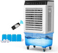ROVSUN 2300CFM Portable Air Cooler, 7.9Gal/30L Evaporative Swamp Cooler, 3-IN-1 Cooling Fan with Remote Control, 12H Timer & 4 Ice Box, 3 Speeds, Humidifying Oscillating Fan for Indoor or Outdoor