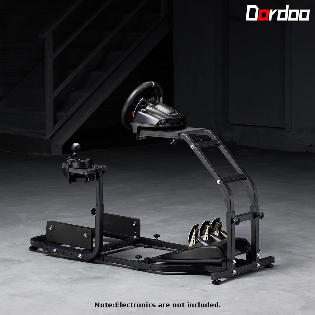 Dardoo Racing Simulator Cockpit Gaming Frame Fit for Logitech G27 G29 G920 G923,for Thrustmaster T300,for Fanatec,Adjustable Driving Steering Wheel Stand,Not Included Wheel, Pedal and Seat