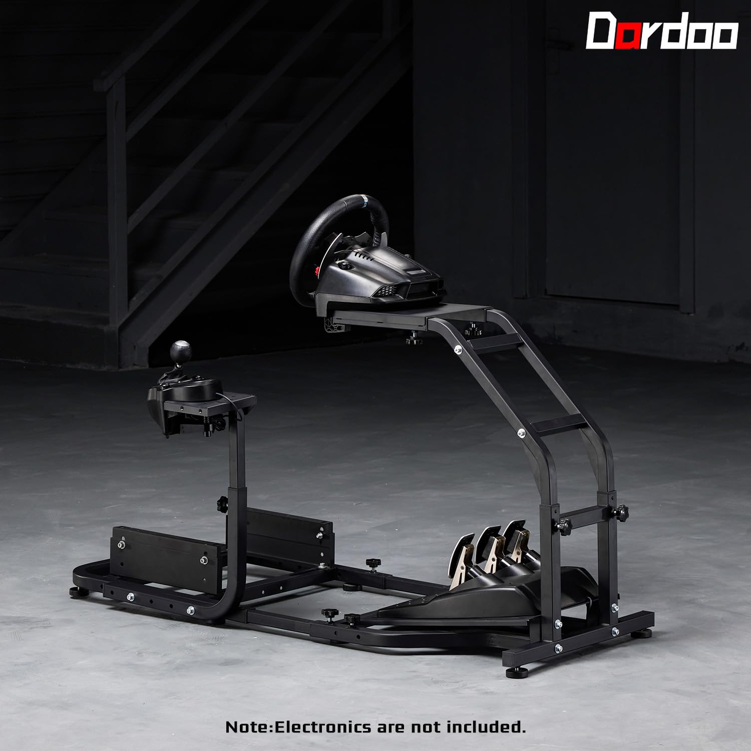Dardoo Racing Simulator Cockpit Gaming Frame Fit for Logitech G27 G29 G920 G923,for Thrustmaster T300,for Fanatec,Adjustable Driving Steering Wheel Stand,Not Included Wheel, Pedal and Seat