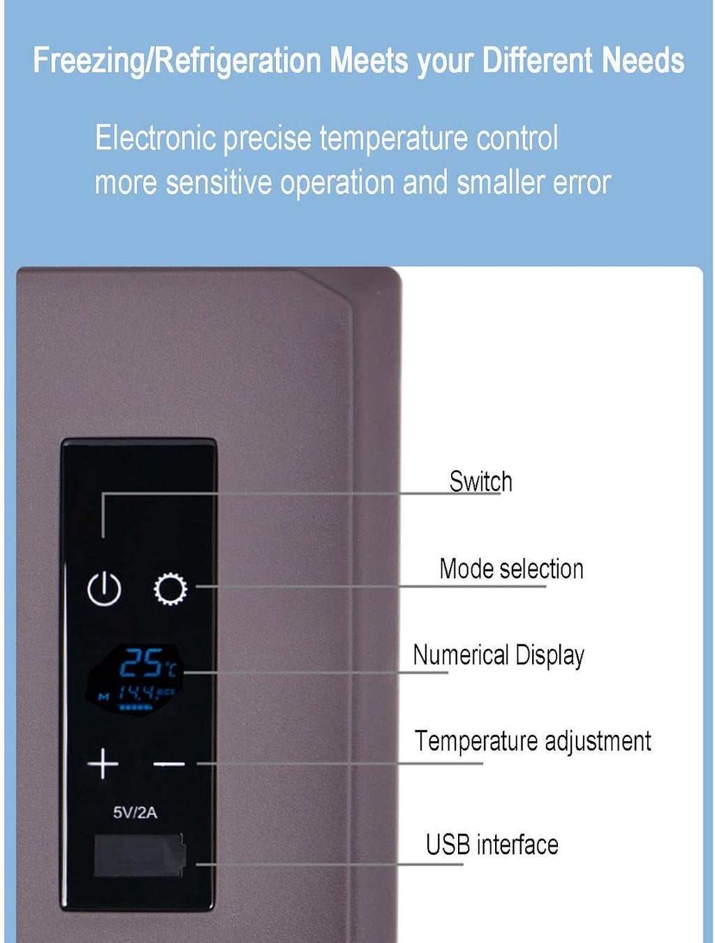 12V/24V Car Refrigerator, Portable Electric Car Cooler Freezer 9 Liter Capacity 220V Compressor Car Fridge for Car Camping, RV,Truck,Vehicles,Travel and Home Use