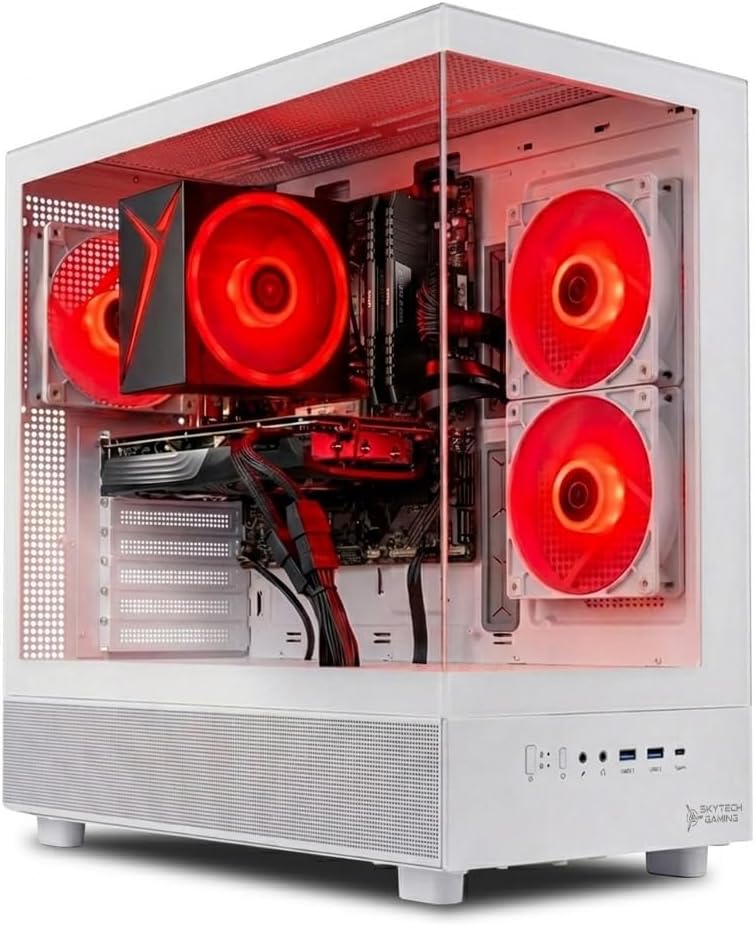 Skytech Gaming Azure 3 Desktop PC, Ryzen 5 7600X 4.7 GHz (5.3GHz), NVIDIA RTX 5070 12GB, 1TB Gen4 NVMe SSD, 16GB DDR5 RAM 6000, 850W Gold PSU, Wi-Fi, Win 11