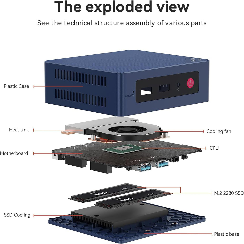 Beelink MINI S12 Mini PC Intel 12th Lake N95(up to 3.4GHz 4C/4T), Mini Computers 12GB LPDDR5 256GB SSD, Dual HDMI 4K Displays, Support WIFI6/BT5.2/Home/Office/Openwrt/2.5Gbps/W11 Home