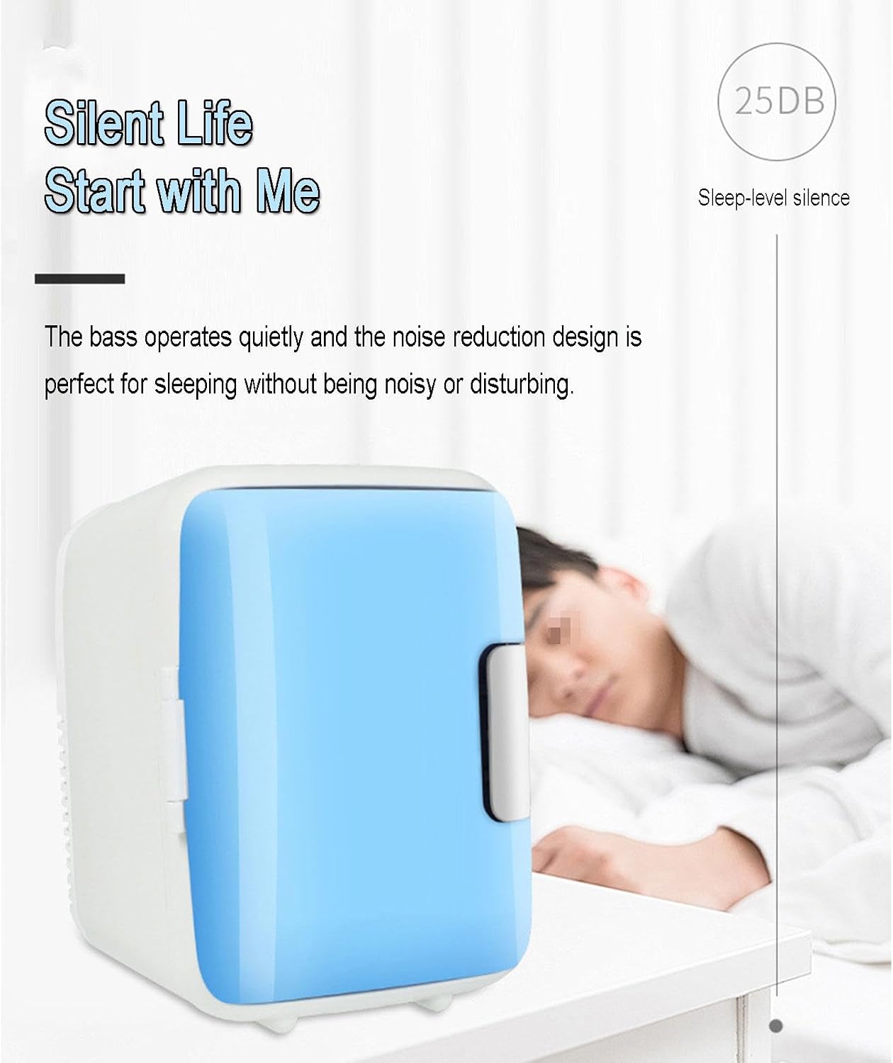 Car Cooling and Heating Box, 4L Mini Car Refrigerator for Home, Car Portable Car Fridge 12V/220V Electric Coolers for Food, Drinks, Skincare, Beauty, Makeup, Camping,Blue