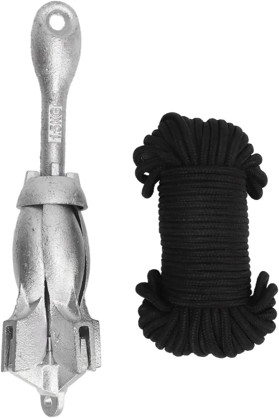 Folding Anchor, Marine Anchor 1.5kg/3.31lb Universal Carbon Steel High Hardness Secure Folding Grapnels,for Small Boats Canoe Paddle Boards