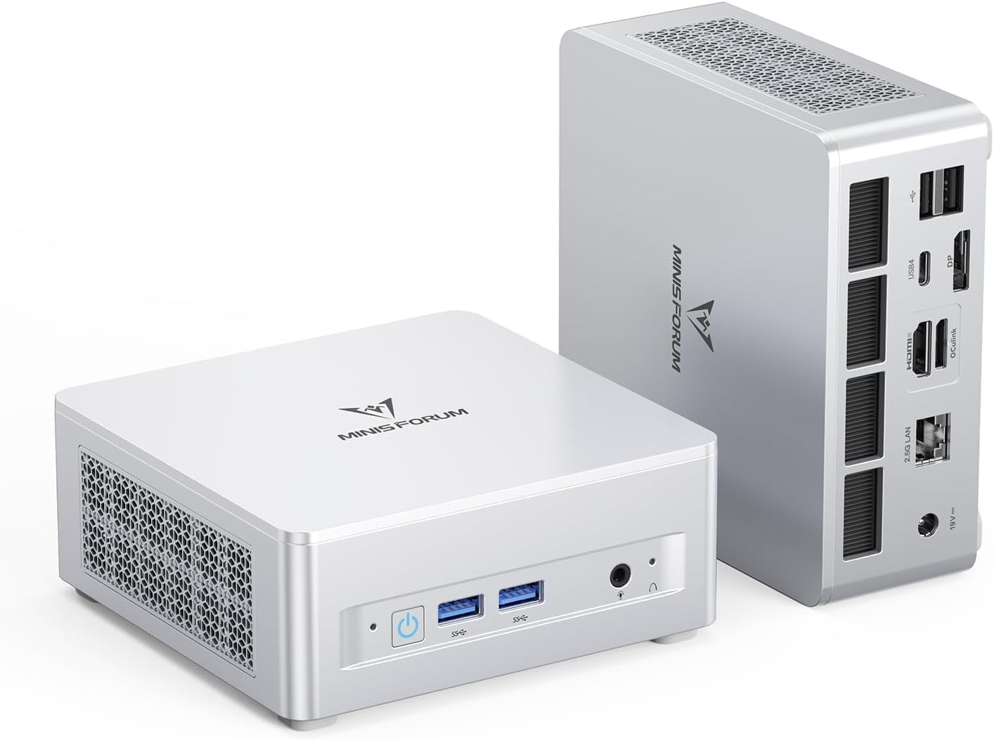 MINISFORUM UM880 Plus Mini PC, AMD Ryzen 7 8845HS (8C/16T, Up to 5.1GHz), 32GB DDR5 RAM, 1TB SSD, Radeon 780M Graphics, OCuLink, Triple Display, 8K@60Hz, 5 USB Ports, Wifi6E