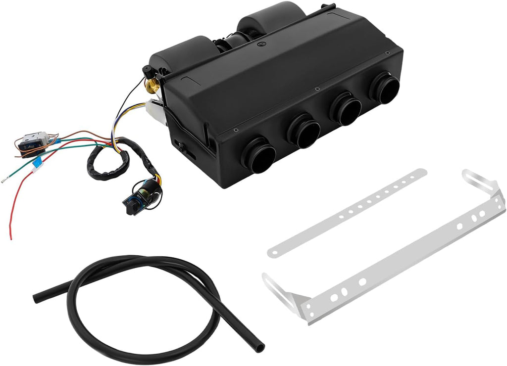 LOYALHEARTDY A/C Air Conditioning Evaporator Assembly Unit & Heater Kit, 600CFM 3 Speed AC 12V Under-Dash Evaporator Electrical Thermostat for Car Truck, Heat & Cool 4 port 12V (BEU-404-000)