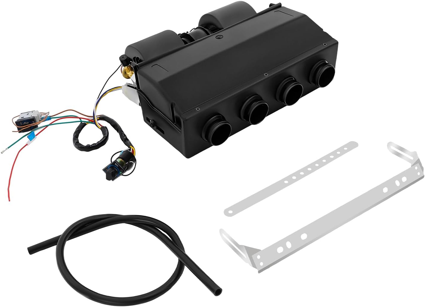 LOYALHEARTDY A/C Air Conditioning Evaporator Assembly Unit & Heater Kit, 600CFM 3 Speed AC 12V Under-Dash Evaporator Electrical Thermostat for Car Truck, Heat & Cool 4 port 12V (BEU-404-000)