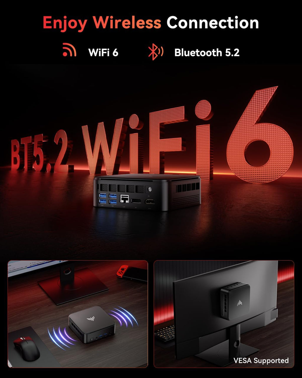 KAMRUI E3B Mini PC, Mini Gaming PC AMD Ryzen 5 7430U 6C/12T, (Beat 5650U,Up to 4.3GHz) Mini Desktop Computer 16GB RAM 512GB SSD，Small Pc Support WiFi 6, BT5.2, Triple Display for Office Home