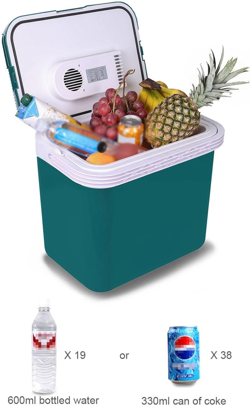 Car Refrigerator Outdoor Portable Fridge 32L Electric Cooler & Warmer for Home, Car 12/220V Portable Mini Refrigerator for Skincare, Beverage, Food, Home, Office and Car,Blue