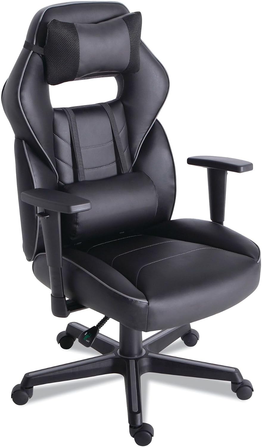 Alera Racing Style Ergonomic Gaming Chair, Supports 275 Lb, 15.91' to 19.8' Seat Height, Black/Gray Trim Seat/Back, Black/Gray Base