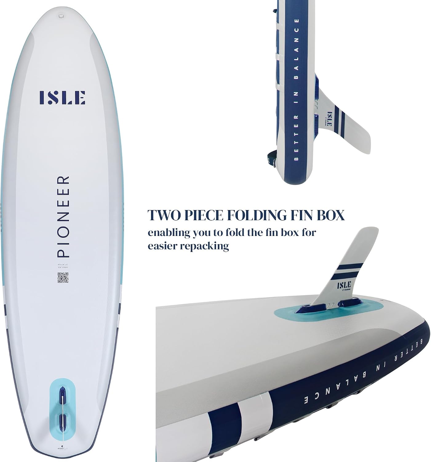 ISLE Pioneer Inflatable Stand Up Paddle Board, Incl. Coil Leash, Touring Fin, Travel Backpack, Hand Pump, Paddle - Beginner Friendly SUP - max. 285 lbs - 10'6'' Inflatable Paddle Boards for Adults