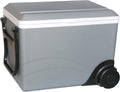 Koolatron Electric Portable Cooler Plug in 12V Car Cooler/Warmer 36 qt (34 L) w/Wheels, No Ice Thermo Electric Portable Fridge for Camping, Travel Road Trips with 12 Volt DC Power Cord, Gray/White.