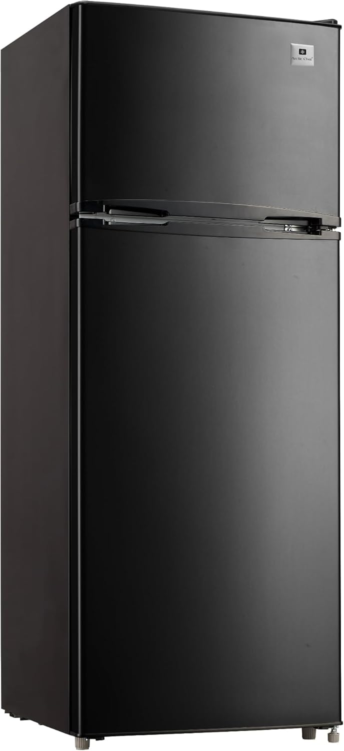ARCTIC CHEF ACFR741BLACKAMZ6COM Apartment Size-Top Freezer-2 Door Fridge-Adjustable Thermostat Control-Black-7.5 Cubic Feet