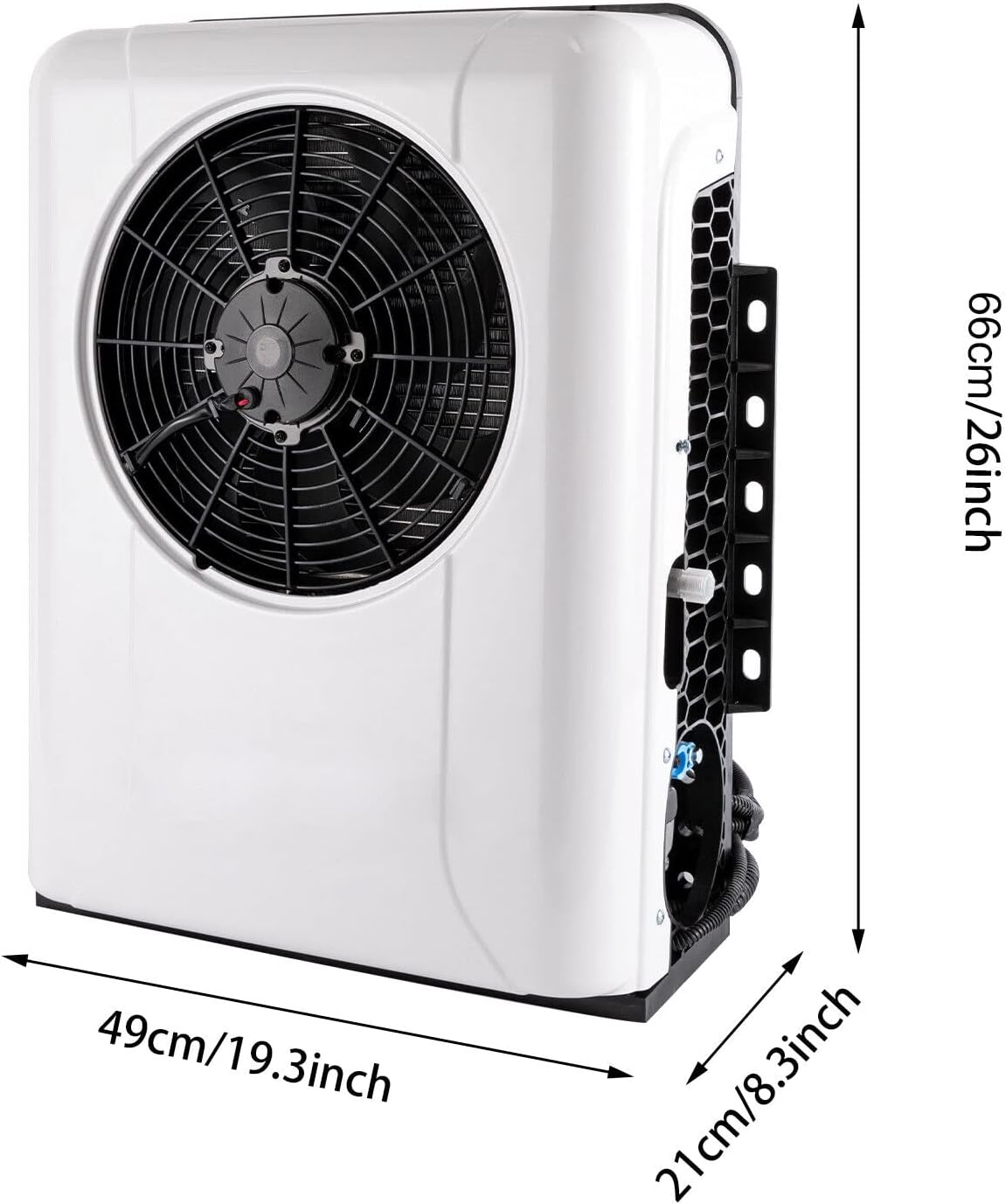 CNCEST 24V DC Air Conditioner 10238BTU, Universal Split AC Kit for Truck Cab RV Caravan Semi Trailer Forklift Excavator Van, Portable Electric Cooling AC Unit for Vehicl (White 24V)