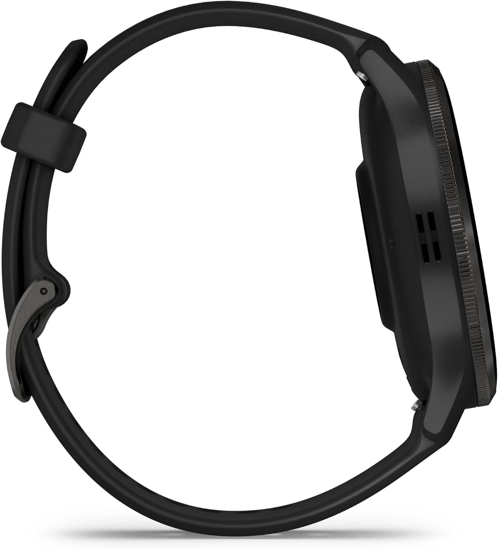 Garmin Venu 3 Advanced Fitness and Health Tracker Smart Watch with Slate Stainless Steel Bezel and 45 MM Black Case and Silicone Band 1.4 Inch AMOLED Touch Screen Display