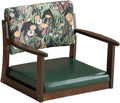 Wood Floor Chair, Meditation Chair Legless Chairs with Padded and Armrests for Living Room, Bedroom, Dorm, Gaming & Reading(Green)