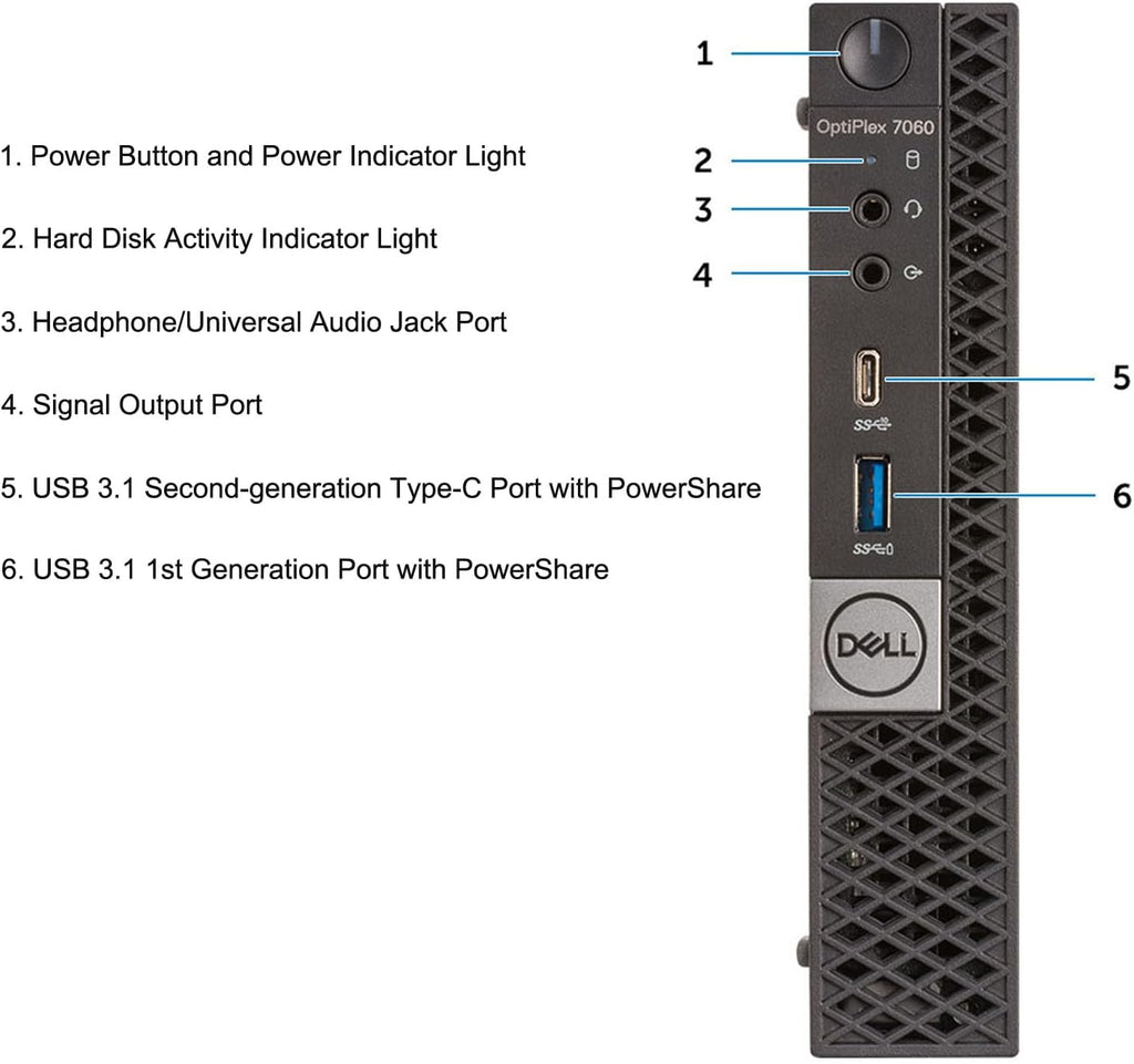 Dell OptiPlex 7060 Mini Desktop Computer with 24' FHD Monitor, RGB Speakers, Core i5-8500 3.0GHz-4.1GHz, 16GB RAM, 512GB SSD, DP Cable, RGB Keyboard, Mouse, Windows 11Pro (Renewed)