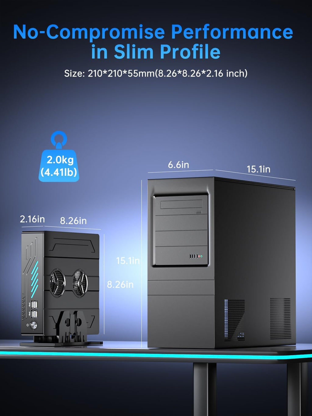Thdeukoty Mini Gaming Pc i9-12900F(16C/24T, Up to 5.1GHz) 64GB DDR5 4TB SSD, RTX3050 6GB, WIFI6E/BT5.3, RJ45 Port, Optical, 8K Dual Screen Display Mini Desktop Computer for Gaming/Design