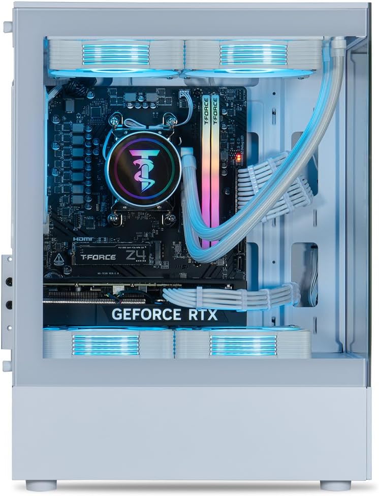 ViprTech Reaper 4.0 Gaming PC - AMD Ryzen 7 8700F (5.0Ghz Liquid Cooled), RTX 5070 12GB, 32GB DDR5 RAM, 2TB NVMe SSD, 800W Gold, VR-Ready, WiFi BT, Win 11, Desktop Computer Prebuilt, White