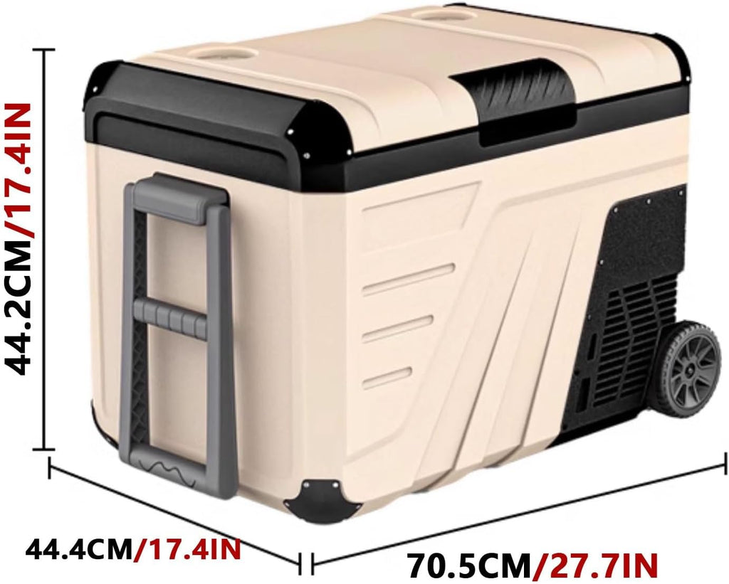 Car Fridge Cooler Wheels Portable Mini Fridge 35L with Handle and Wheels Refrigerator/Freezer Switchable 12/24V DC 110-220V AC Removable Lid -20°C to 20°C