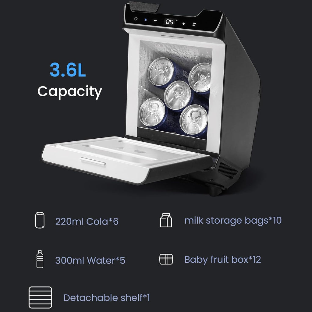 Car Refrigerator for Tesla Model Y Juniper, Rear Center Console Fridge for Model Y 2026~2025, Cooler & Warmer, Portable Freezer for Camping Commuting Sports & Traveling