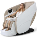 Massage Chair Full Body,4D Zero Gravity Massager Recliner with Touch Screen Controller, SL-Track Heating, Foot Massage, Auto Modes, Bluetooth Speaker, Beige